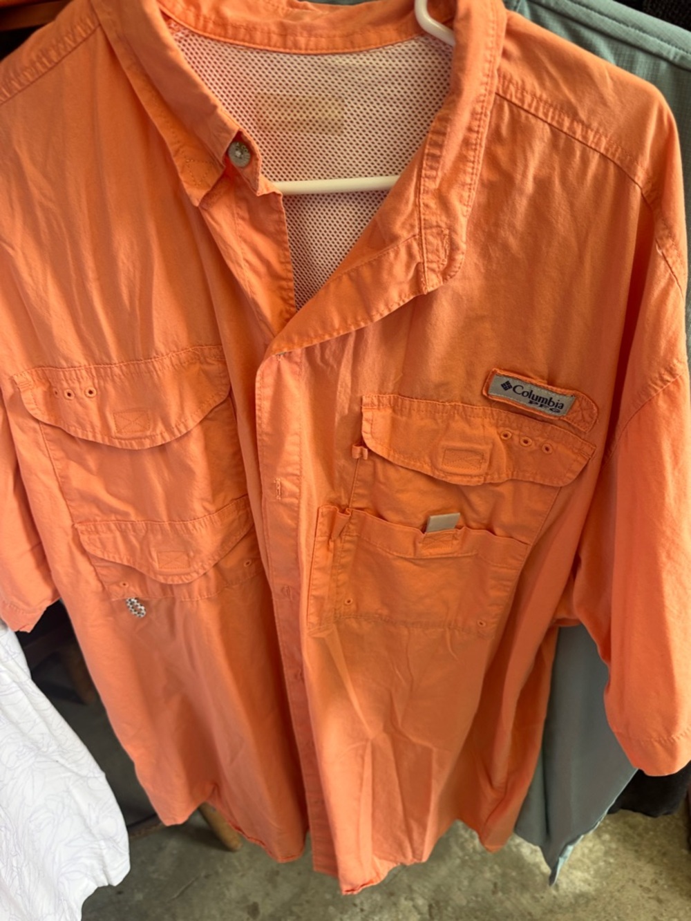 Columbia Men’s Orange Lightweight Fishing Shirt Jacket